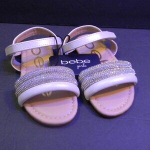 Bebe girls White Little Girls Sandals Adjustable Straps NWT